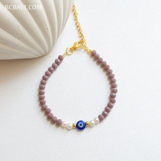 Handcrafted Evil Eye Crystal Beads Bracelet Premium Handmade Design